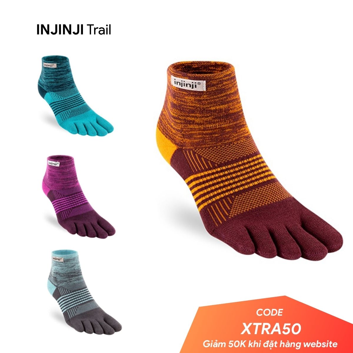 Tất Xỏ Ngón Nữ Injinji Trail Midweight Mini Crew