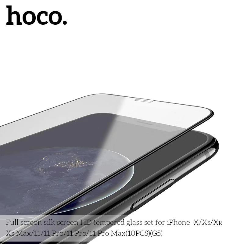 Kính cường lực tràn màn HD Hoco G5 Từ Iphone 7G đến iPhone 16 Pro Max/ Iphone 10c/hộp