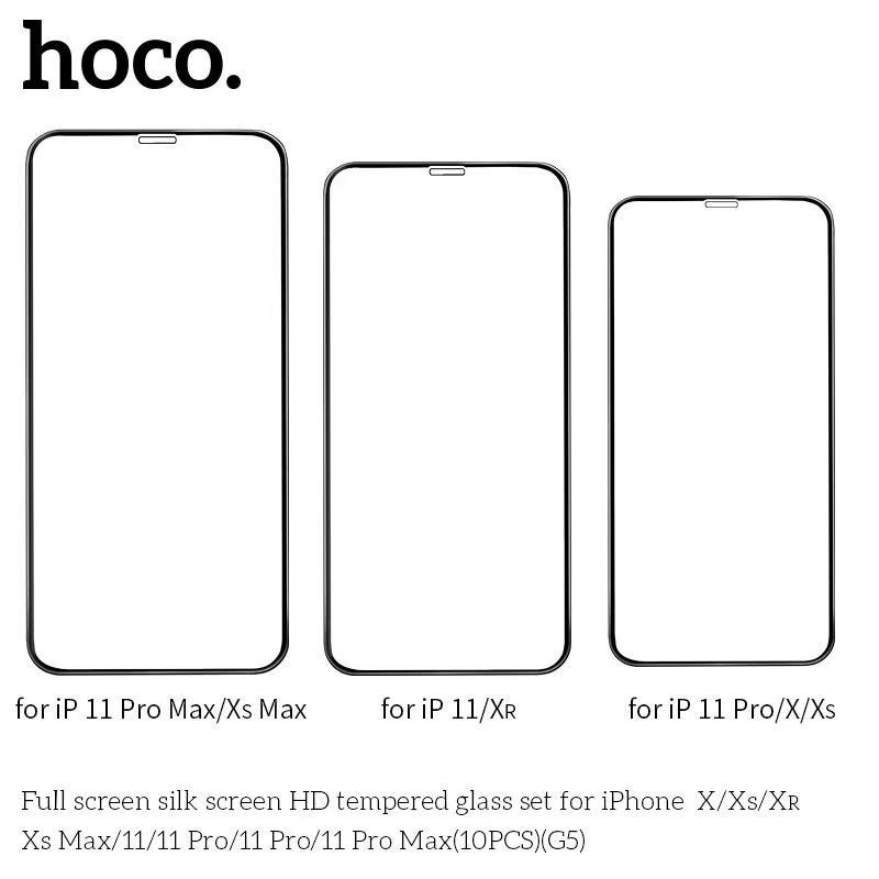 Kính cường lực tràn màn HD Hoco G5 Từ Iphone 7G đến iPhone 16 Pro Max/ Iphone 10c/hộp