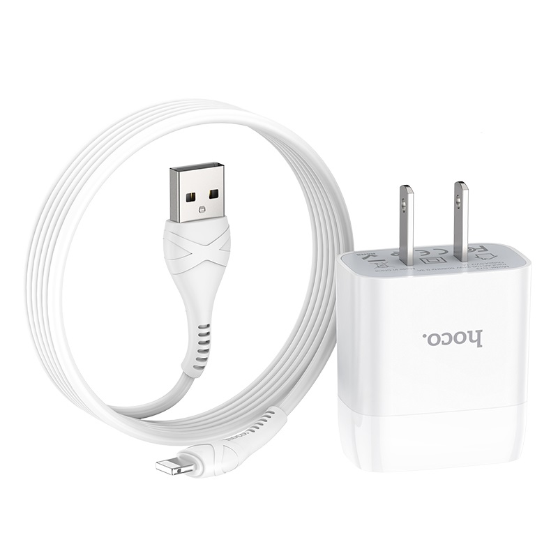 Wall charger C134 Solid US cable set - HOCO