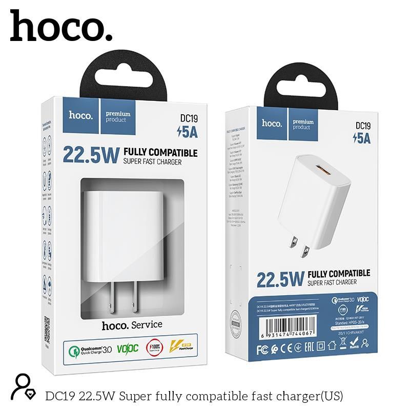 Củ Sạc Hoco DC19 - Hỗ trợ sạc nhanh QC3.0 (New)*
