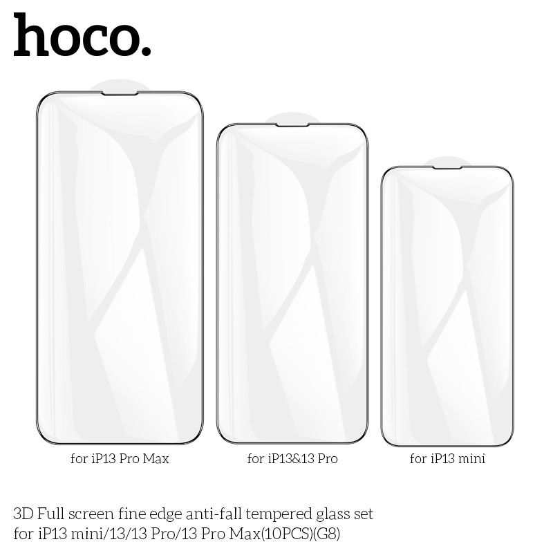 Kính Cường Lực Tràn Màn HD Hoco G8 Từ iPhone 7/8 đến iPhone 13 Pro Max/ Iphone 10c/hộp