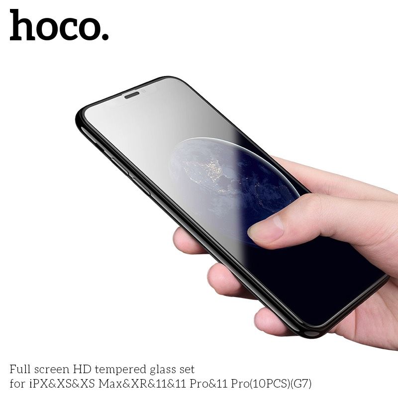 Kính Cường Lực Tràn Màn HD Hoco G7 Từ iPhone X đến iPhone 11 Pro Max/ Iphone 10c/hộp