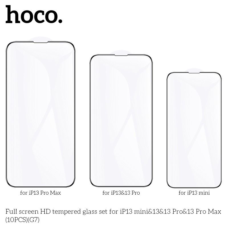 Kính cường lực tràn màn HD Hoco G7 iPhone 13 - (Đủ 3 mã - 10c/hộp)