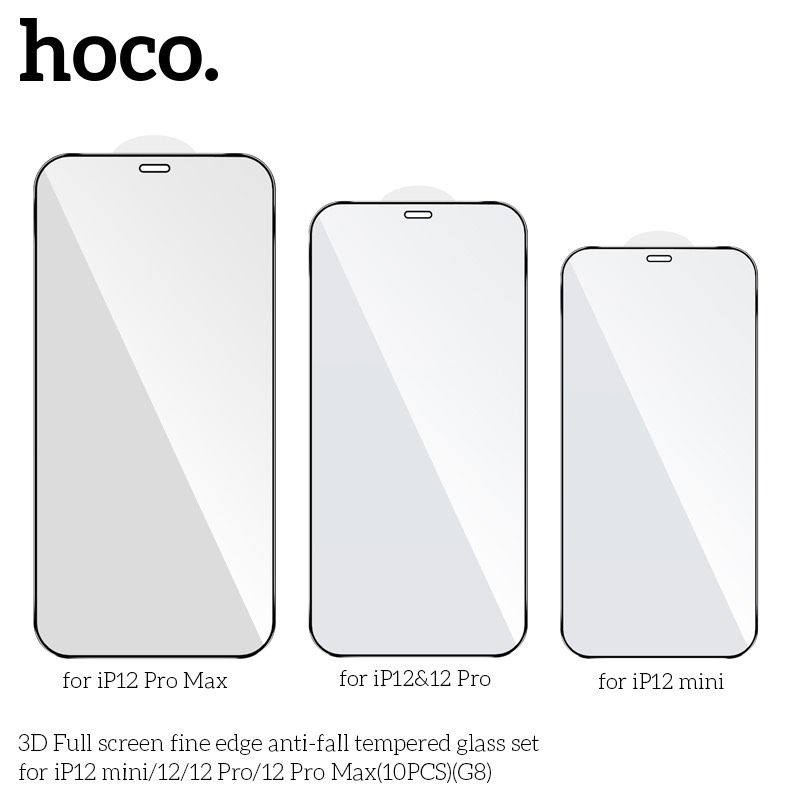 Kính Cường Lực Tràn Màn HD Hoco G8 Từ iPhone 7/8 đến iPhone 13 Pro Max/ Iphone 10c/hộp