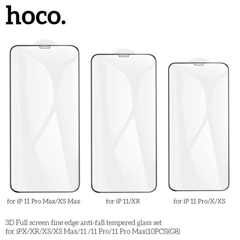 Kính Cường Lực Tràn Màn HD Hoco G8 Từ iPhone 7/8 đến iPhone 13 Pro Max/ Iphone 10c/hộp