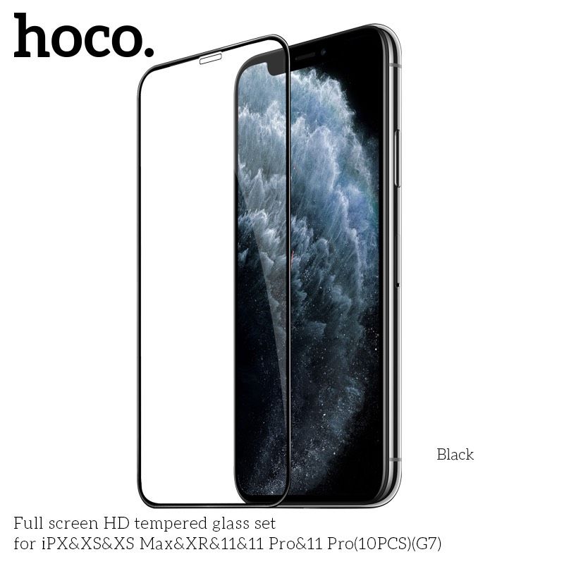 Kính Cường Lực Tràn Màn HD Hoco G7 Từ iPhone X đến iPhone 11 Pro Max/ Iphone 10c/hộp