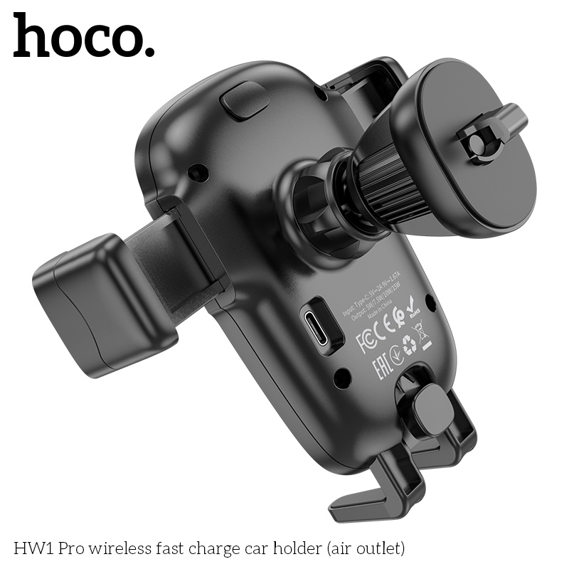 Giá Đỡ ôtô Sạc Nhanh Không Dây Hoco HW1 Pro (thoát khí)