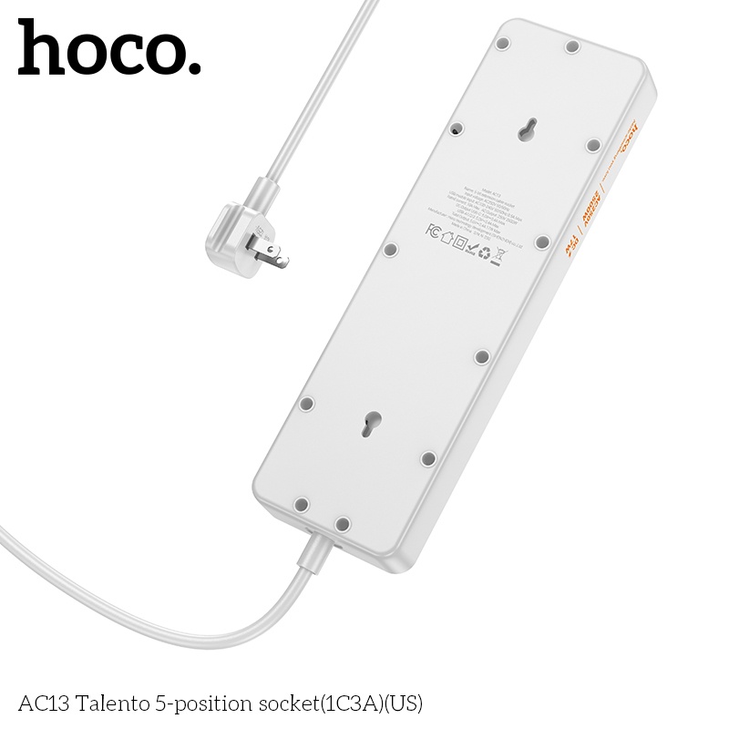 Ổ cắm an toàn đa chức năng Hoco AC13 250V 2500W DC17W