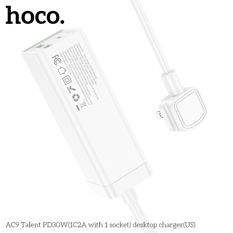 Ổ cắm an toàn đa chức năng Hoco AC9 250V 2500W DC30W