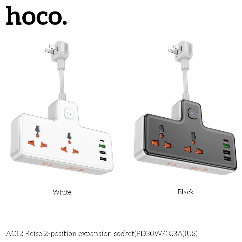 Ổ cắm sạc an toàn Hoco AC12 (AC 250V 2500W, DC30w)