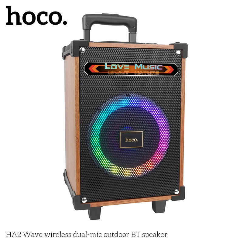 Loa thùng Bluetooth 2 mic Hoco HA2