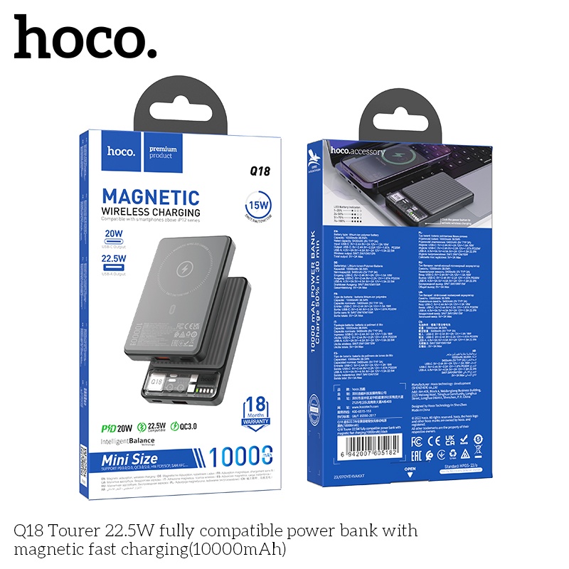 Pin sạc dự phòng sạc nhanh Hoco Q18 10.000mAh