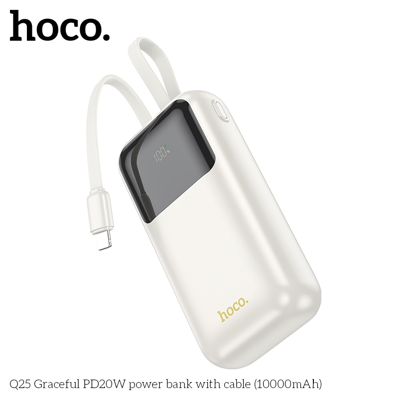 Pin sạc dự phòng sac nhanh Hoco Q25 10.000mAh PD20W QC3.0 (có dây ip+typeC)