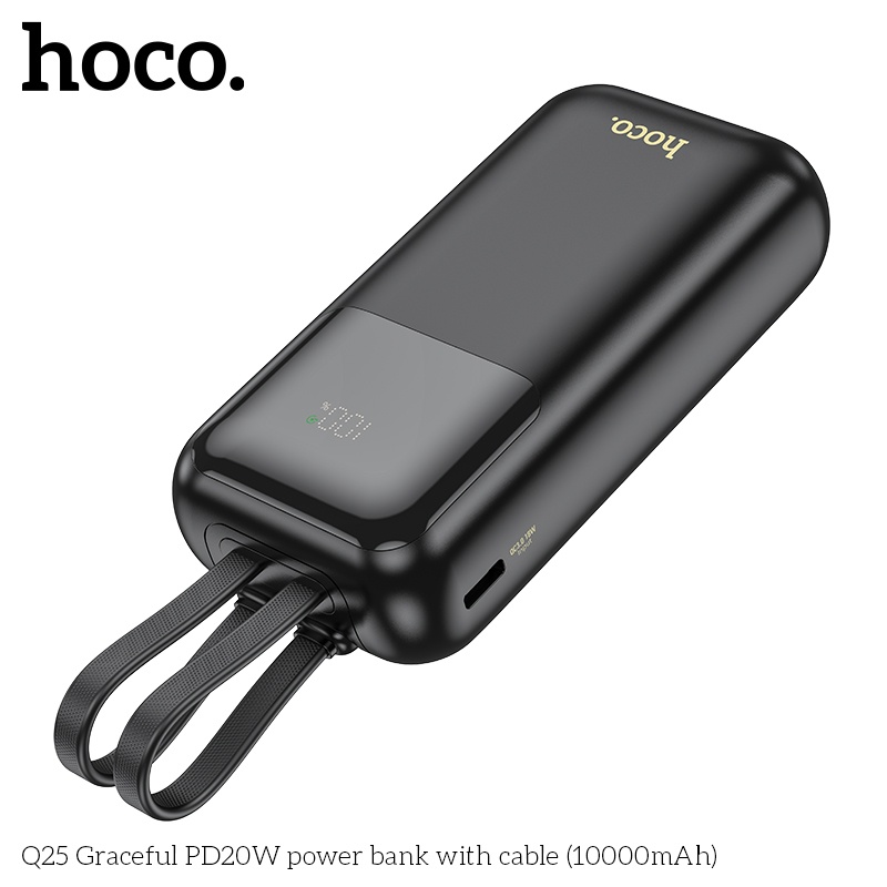 Pin sạc dự phòng sac nhanh Hoco Q25 10.000mAh PD20W QC3.0 (có dây ip+typeC)