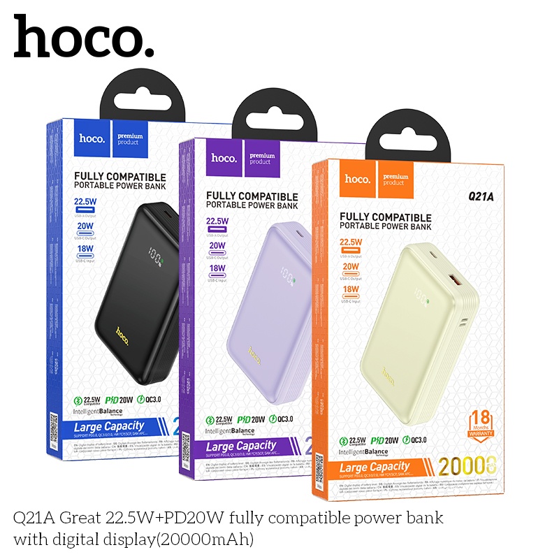 Pin sạc dự phòng sạc nhanh Hoco Q21A 20.000mAh