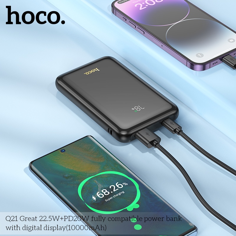 Pin sạc dự phòng sạc nhanh Hoco Q21 10.000mAh 22,5W+PD20W với màn hình kỹ thuật số