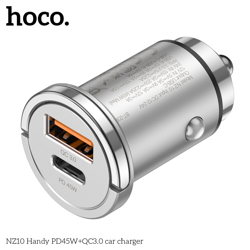 Tẩu sạc nhanh PD45W+QC3.0 Hoco NZ10