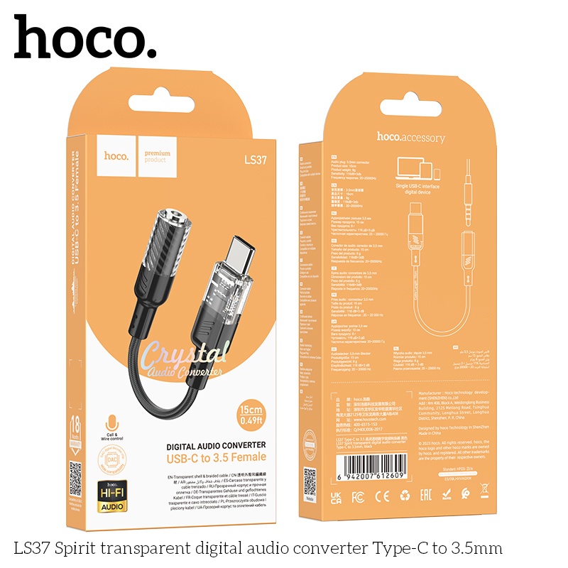 Đầu chuyển đổi typeC sang 3.5 Hoco LS37