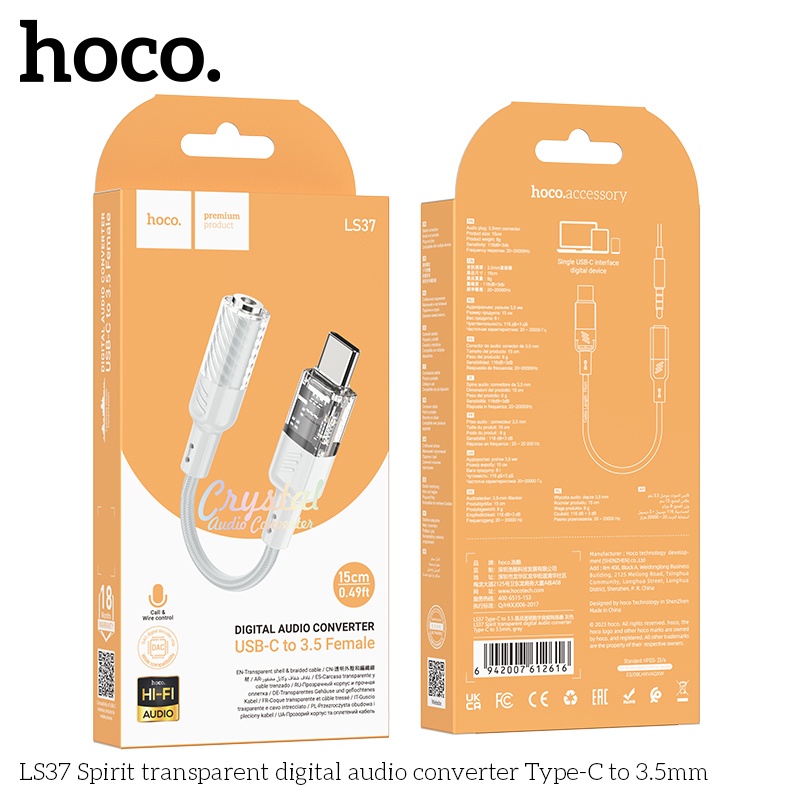 Đầu chuyển đổi typeC sang 3.5 Hoco LS37