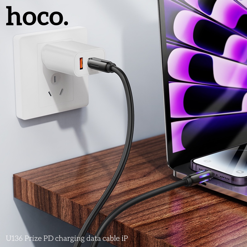 Cáp sạc nhanh và truyền dữ liệu Hoco U136 PD C to lightning