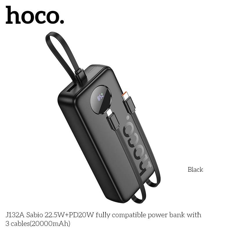 Pin sạc dự phòng có dây J132A 20.00mAh 22.5W+PD20W