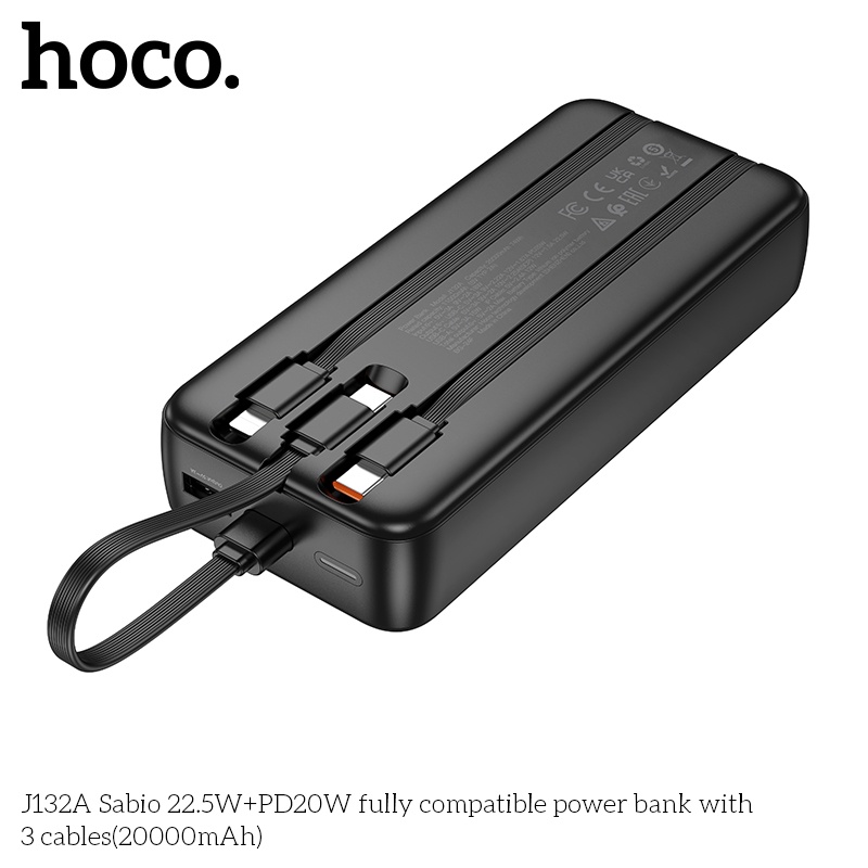 Pin sạc dự phòng có dây J132A 20.00mAh 22.5W+PD20W