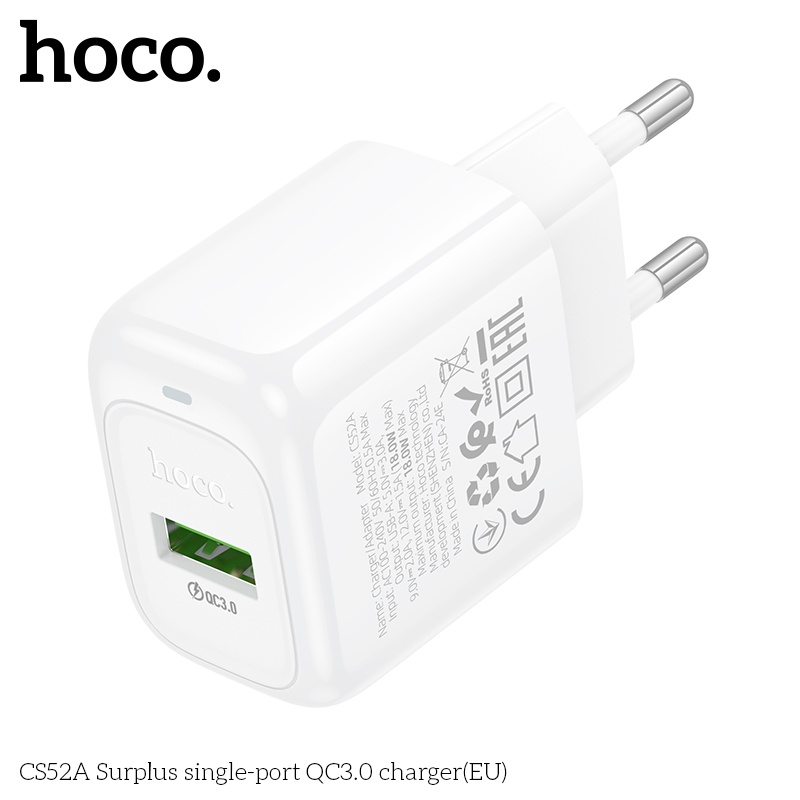 Củ sạc nhanh 1 cổng QC3.0 18W Hoco CS52A