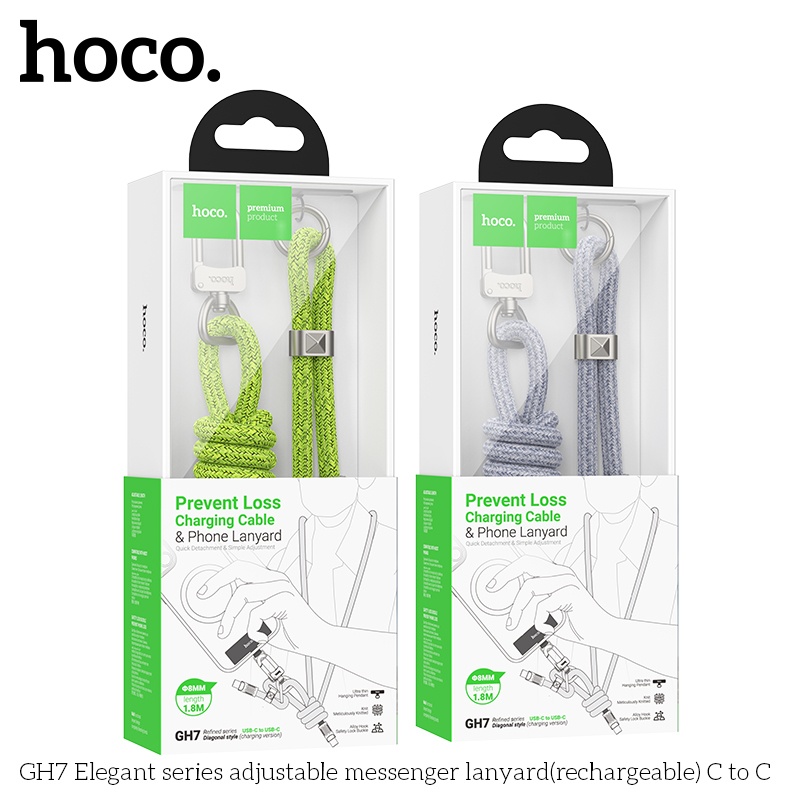 Cáp sạc có móc treo Hoco GH7 typeC-typeC