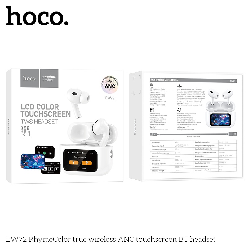 Tai nghe bluetooth hoco EW72 ANC có màn hình cảm ứng