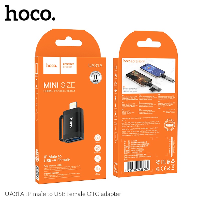 Đầu chuyển Hoco IP đực sang USB cái OTC UA31A Hoco