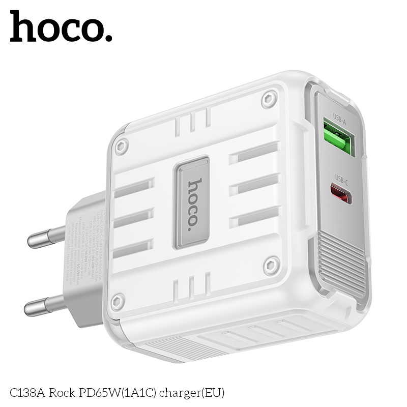 Củ sạc nhanh 2 cổng (1A1C) Hoco C138A PD65W