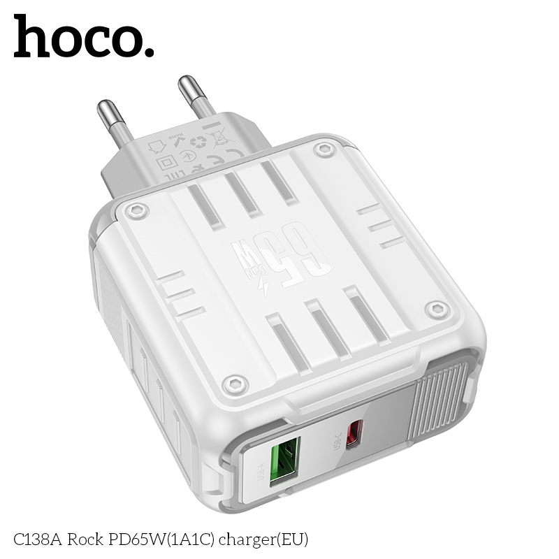 Củ sạc nhanh 2 cổng (1A1C) Hoco C138A PD65W