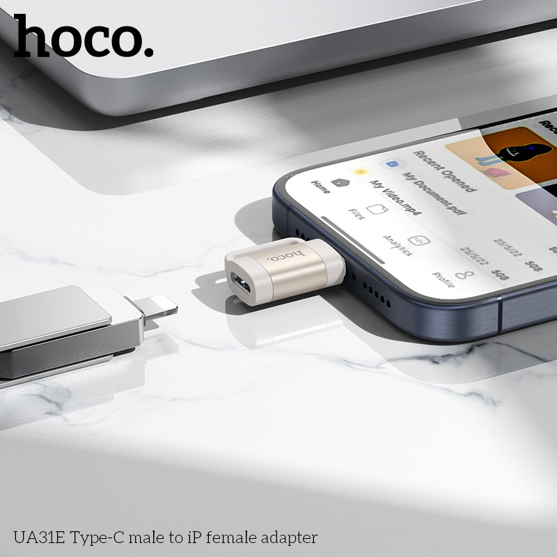 Đầu chuyển đổi Mini USB-C đực Ip cái Hoco UA31E