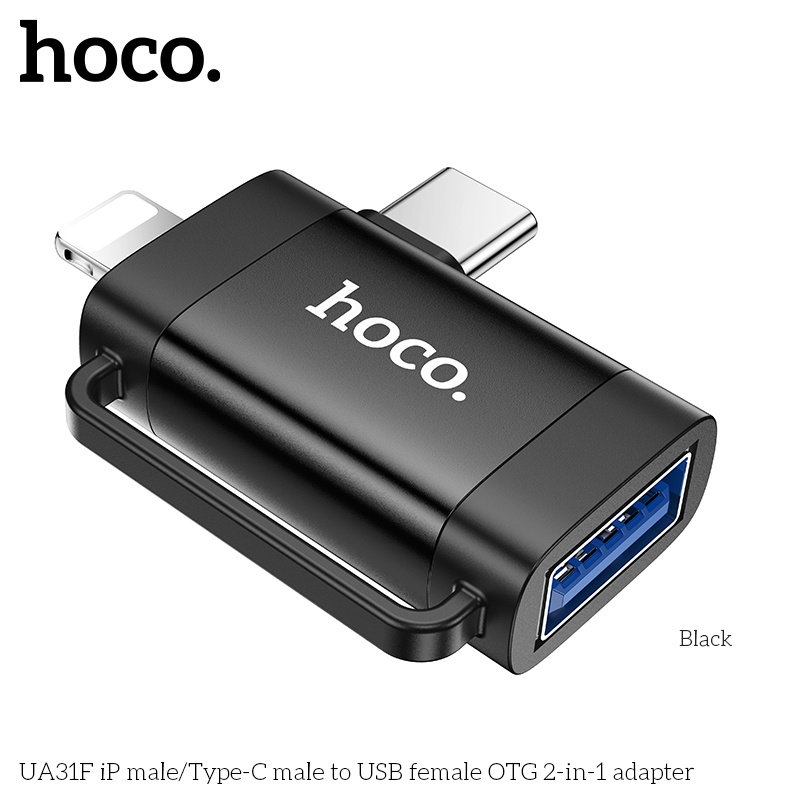 Đầu chuyển đổi Mini IP/USB-C đực USB-A cái Hoco UA31F