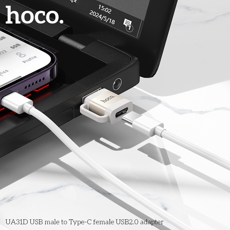 Đầu chuyển đổi mini USB-A đực USB-C Cái Hoco UA31D