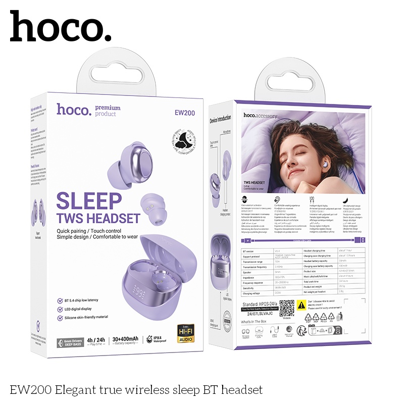 Tai nghe bluetooth Hoco EW200 (thiết kế đeo được khi đi ngủ)