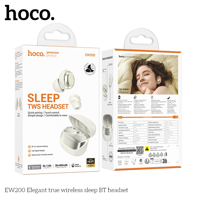 Tai nghe bluetooth Hoco EW200 (thiết kế đeo được khi đi ngủ)