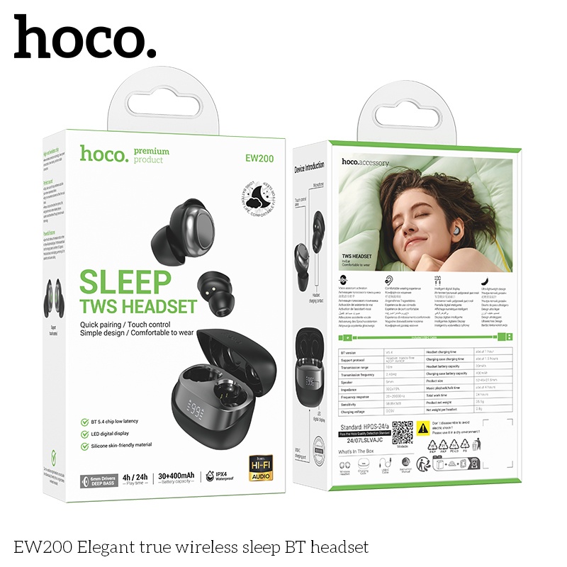 Tai nghe bluetooth Hoco EW200 (thiết kế đeo được khi đi ngủ)