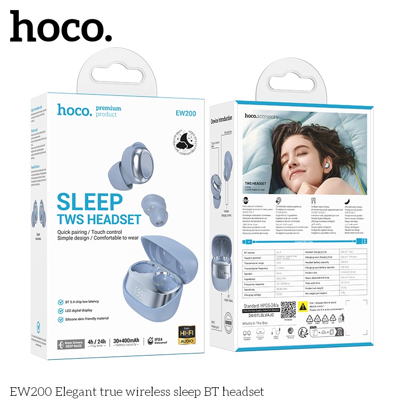 Tai nghe bluetooth Hoco EW200 (thiết kế đeo được khi đi ngủ)