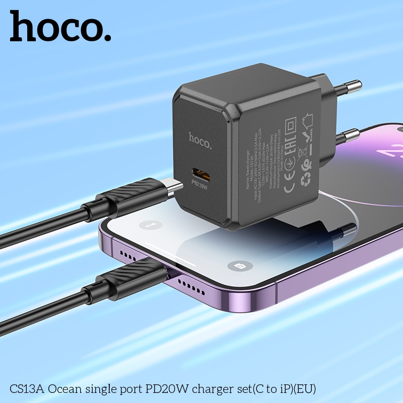 Bộ củ cáp sạc nhanh Hoco PD20W CS13A lightning (C to Ip)