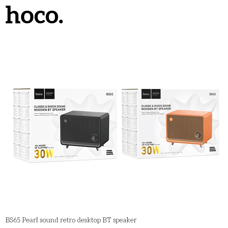 Loa Bluetooth gỗ Retro âm thanh tinh xảo bass to Hoco BS65