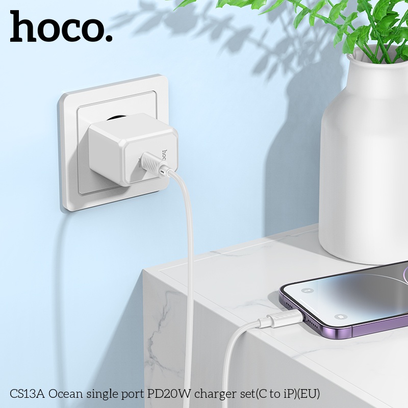 Bộ củ cáp sạc nhanh Hoco PD20W CS13A lightning (C to Ip)