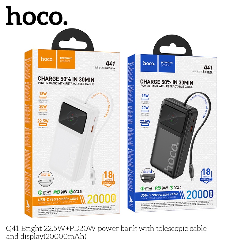 Pin sạc dự phòng sạc nhanh Hoco Q41 20.000mAh 22.5W+PD20W