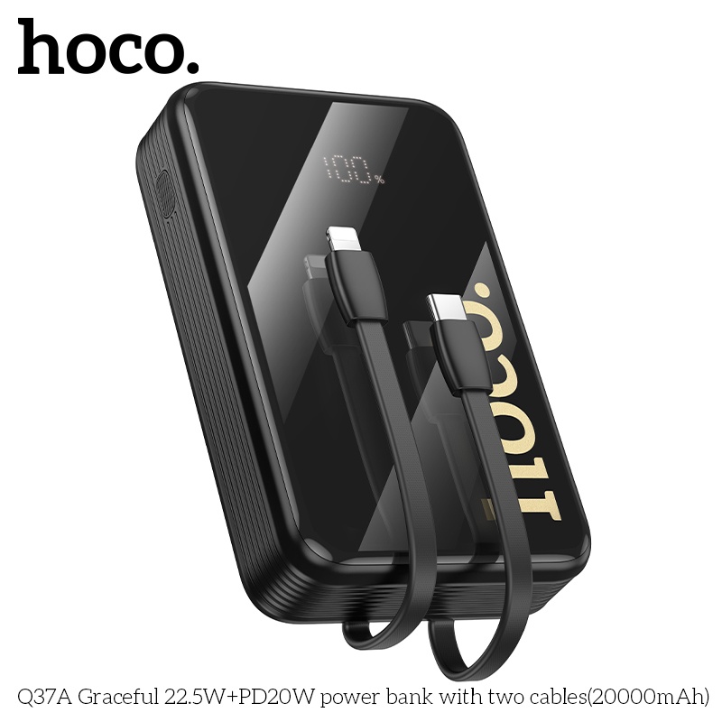 Pin sạc dự phòng sạc nhanh có dây Hoco Q37A 20.000mAh 22.5WW+PD20W (1 dây ip 1 dây typec)