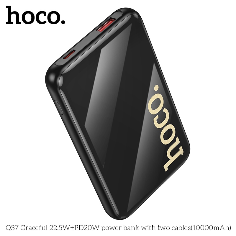 Pin sạc dự phòng sạc nhanh có dây Hoco Q37 10.000mAh 22.5WW+PD20W (1 dây ip 1 dây typec)