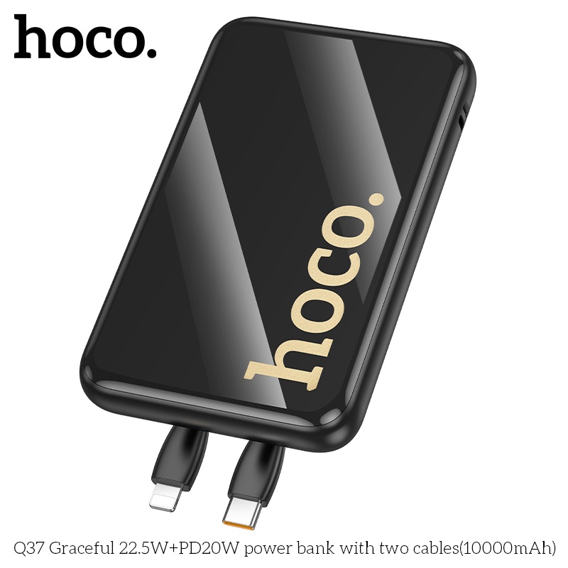 Pin sạc dự phòng sạc nhanh có dây Hoco Q37 10.000mAh 22.5WW+PD20W (1 dây ip 1 dây typec)