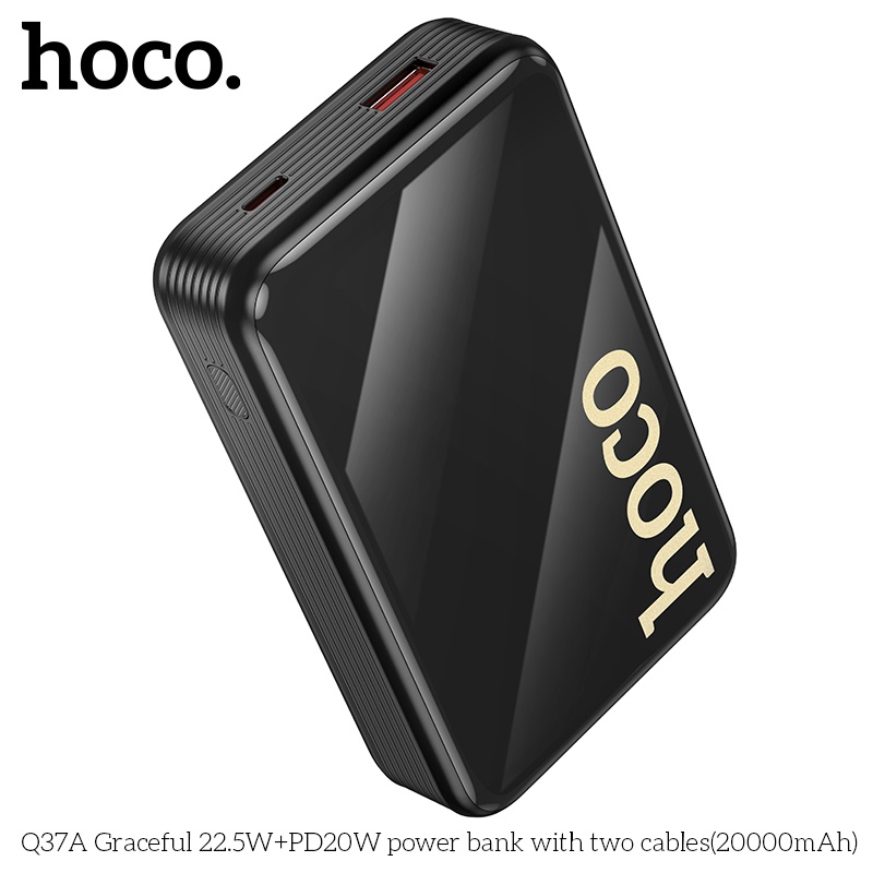 Pin sạc dự phòng sạc nhanh có dây Hoco Q37A 20.000mAh 22.5WW+PD20W (1 dây ip 1 dây typec)