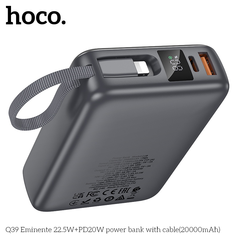 Pin sạc dự phòng sạc nhanh hoco Q39 20.000mAh 22.5W+PD20W