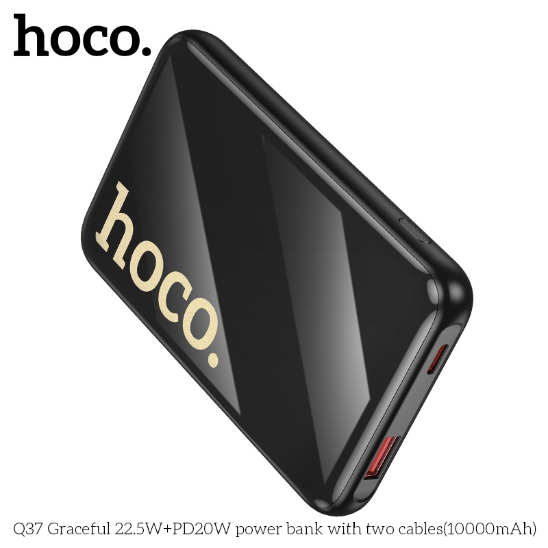 Pin sạc dự phòng sạc nhanh có dây Hoco Q37 10.000mAh 22.5WW+PD20W (1 dây ip 1 dây typec)